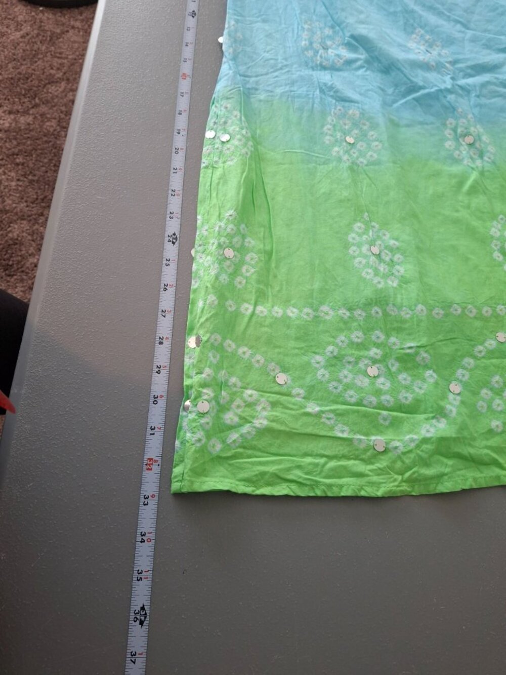 Old Navy Blue Green Ombre Skirt Womens 2 Cotton Boho Summer Y2K Festival - Picture 6 of 8